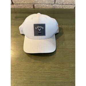 Callaway Golf Hat Beige With Orange Exclamation Mark Adjustable Snapback Cap